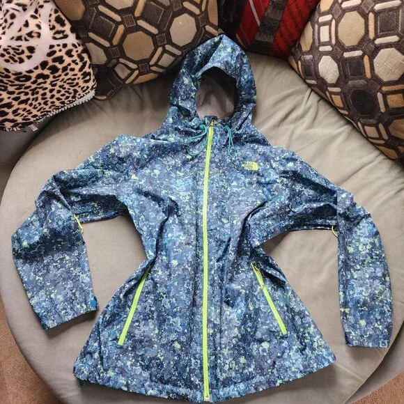 The North Face Alta Vista Rain Jacket DryVent Waterproof Printed Womens L - Picture 1 of 8